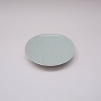 花彫皿　小皿（浅葱鼠）