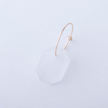 フープピアス （片耳）　マットクリア　hoop pierce HP-P1