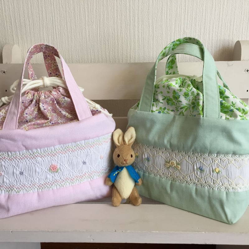 スモッキング刺繍 ランチバッグ（巾着・保冷）オーダー品