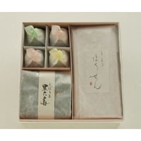角箱詰合せ：干菓子ほうせん×3枚、京らくほく×4個、しぼり豆丹波黒大寿 130ｇ×1袋