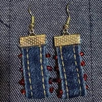 12-10　デニムピアス（赤）