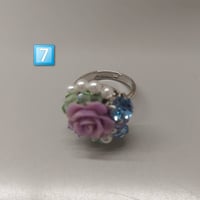 8-7　紫ローズ リング（ロジウム）