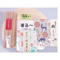 【北浦さんの吉野杉・檜】吉野杉箸・檜まな板・岡井布巾の麻布巾セット- 奈良ギフト｜東大寺門前 門前市場