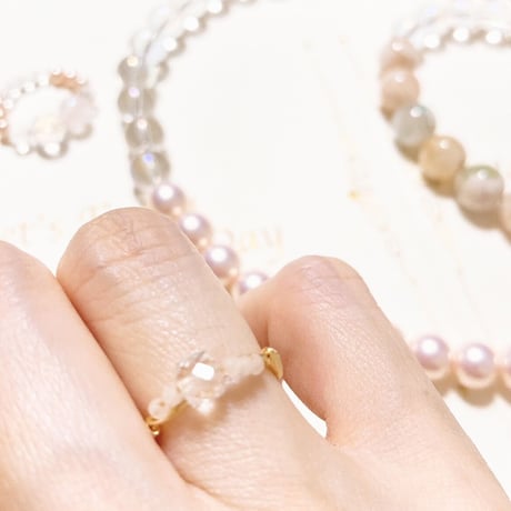 【完売】ソウルメイトの彼の連絡をギュッと引き寄せモルガナイト💖水晶リング！