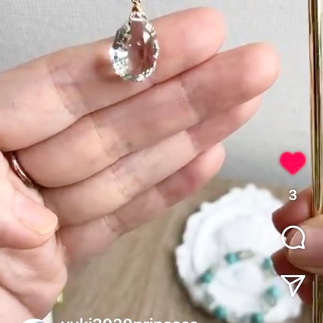 【限定1】グリーンアメジストジュエリーカットピアス/イヤリング