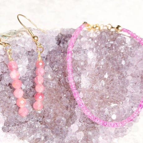 【ピアス】【完売】彼との愛を全力お守りジュエリー１０月・ピンクトルマリンピアス（イヤリング）💖