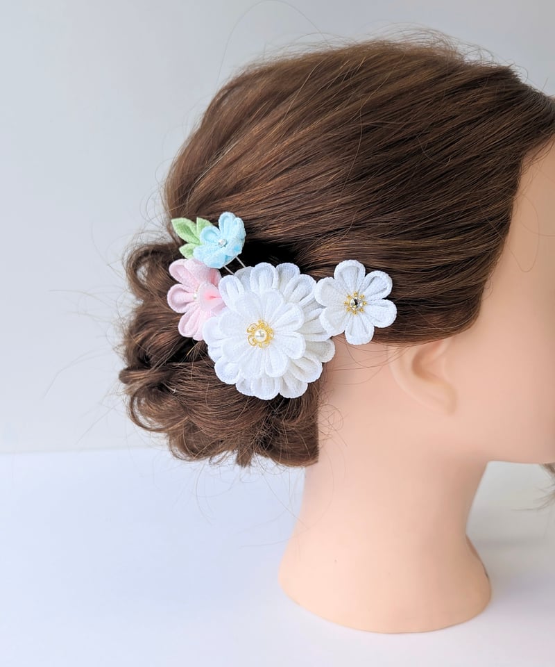 摘まみ細工髪飾り　　再販受付 摘まみ細工髪飾り 再販受付 かわいいつまみ細工かんざし 髪飾り通販