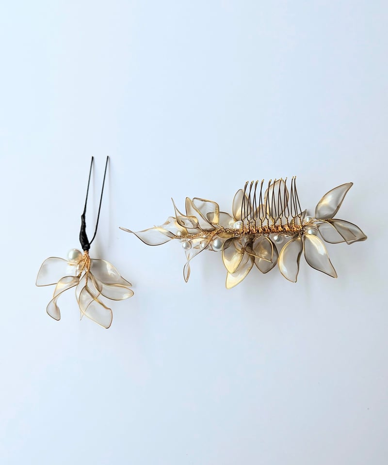 式典・和婚髪飾り｜フリージア‐Freesia‐＜ゴールド＞｜上品で華やかな