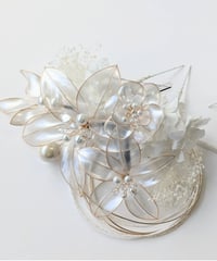 【北澤様専用】成人式・卒業式・和婚 髪飾り｜リゼ-Lysee-〈シアーホワイト〉｜上品で清楚な輝きを添える花飾り