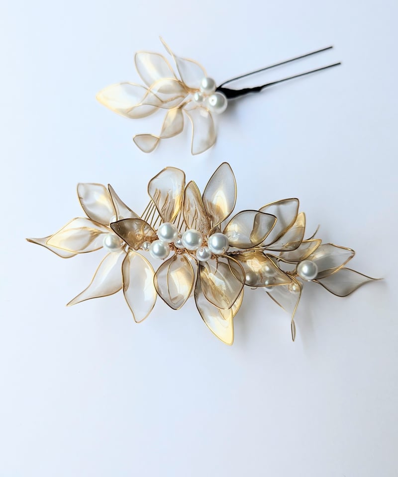 式典・和婚髪飾り｜フリージア‐Freesia‐＜ゴールド＞｜上品で華やかな
