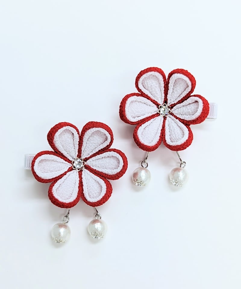 七五三 髪飾り｜つまみ細工 結-ゆい-＜赤／ピンク／薄ピンク／紫