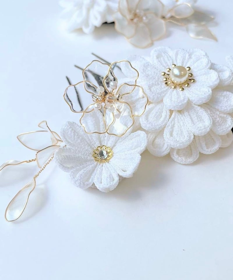 成人式 髪飾り七五三 卒業式 アメリカンフラワー【いぬ・2点