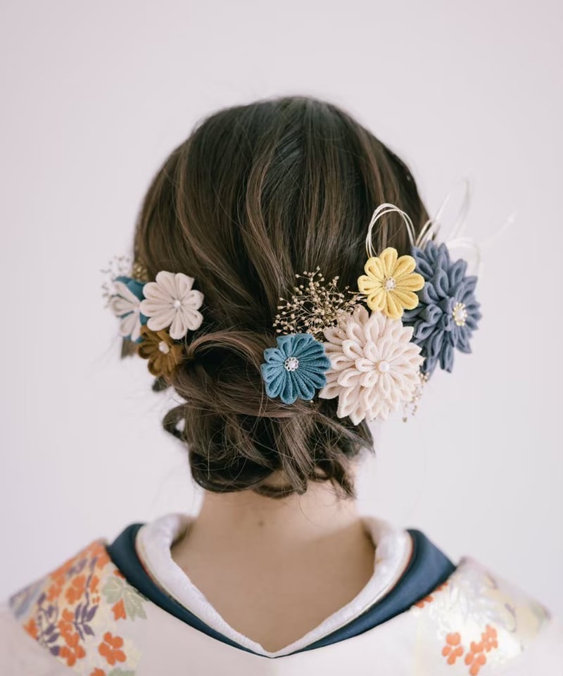 成人式・卒業式・髪飾り｜つまみ細工 悠‐ゆう‐＜グレー＞｜上品で