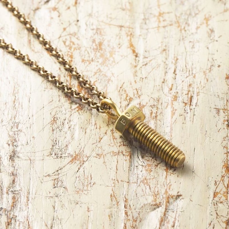 ネックレス 真鍮 ボルト | メッセージアクセサリーKlang online shop