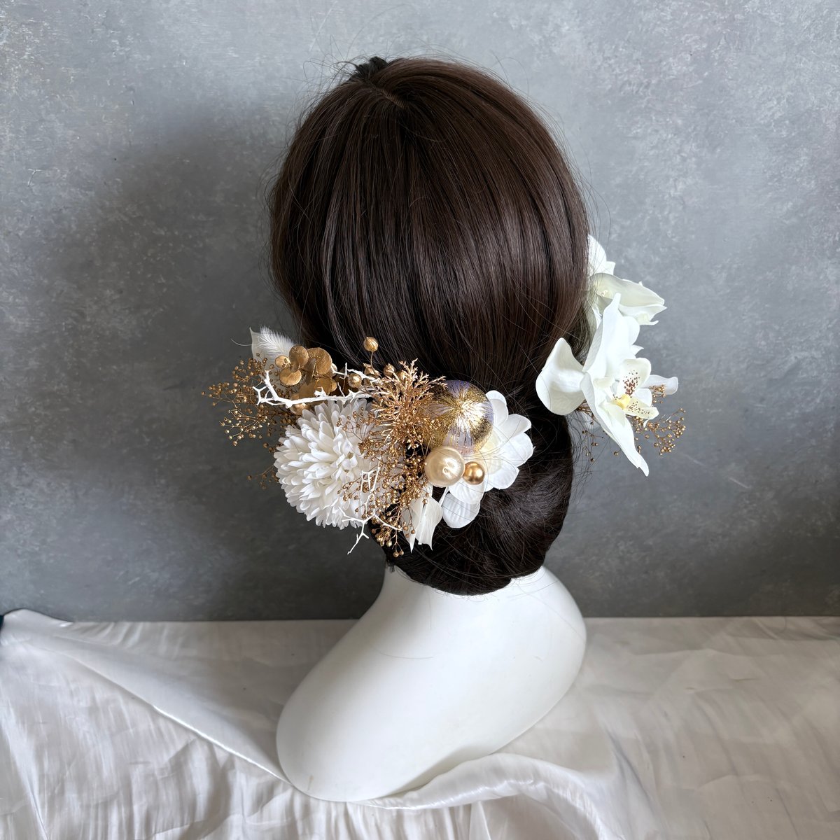 人気No.1】胡蝶蘭髪飾りセットGLD 和/洋 金箔水引セット【1週間以内