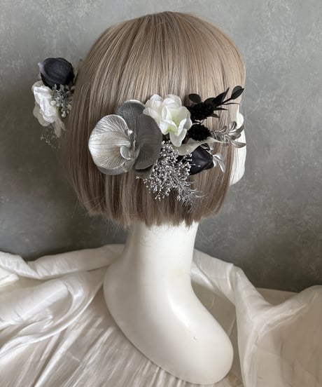 【即納　1週間程】生花風髪飾り O 水引セット