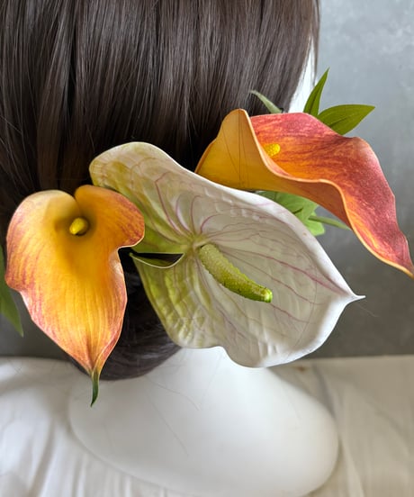 【即納　1週間程】生花風髪飾り F