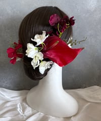 【即納　1週間程】生花風髪飾り d