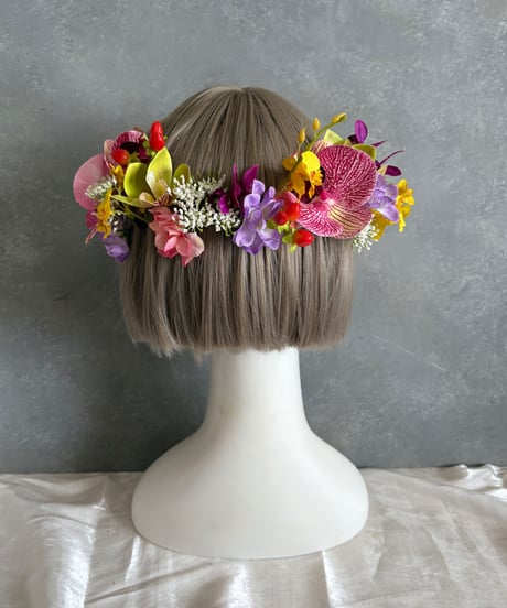 【即納　1週間程】生花風髪飾り D