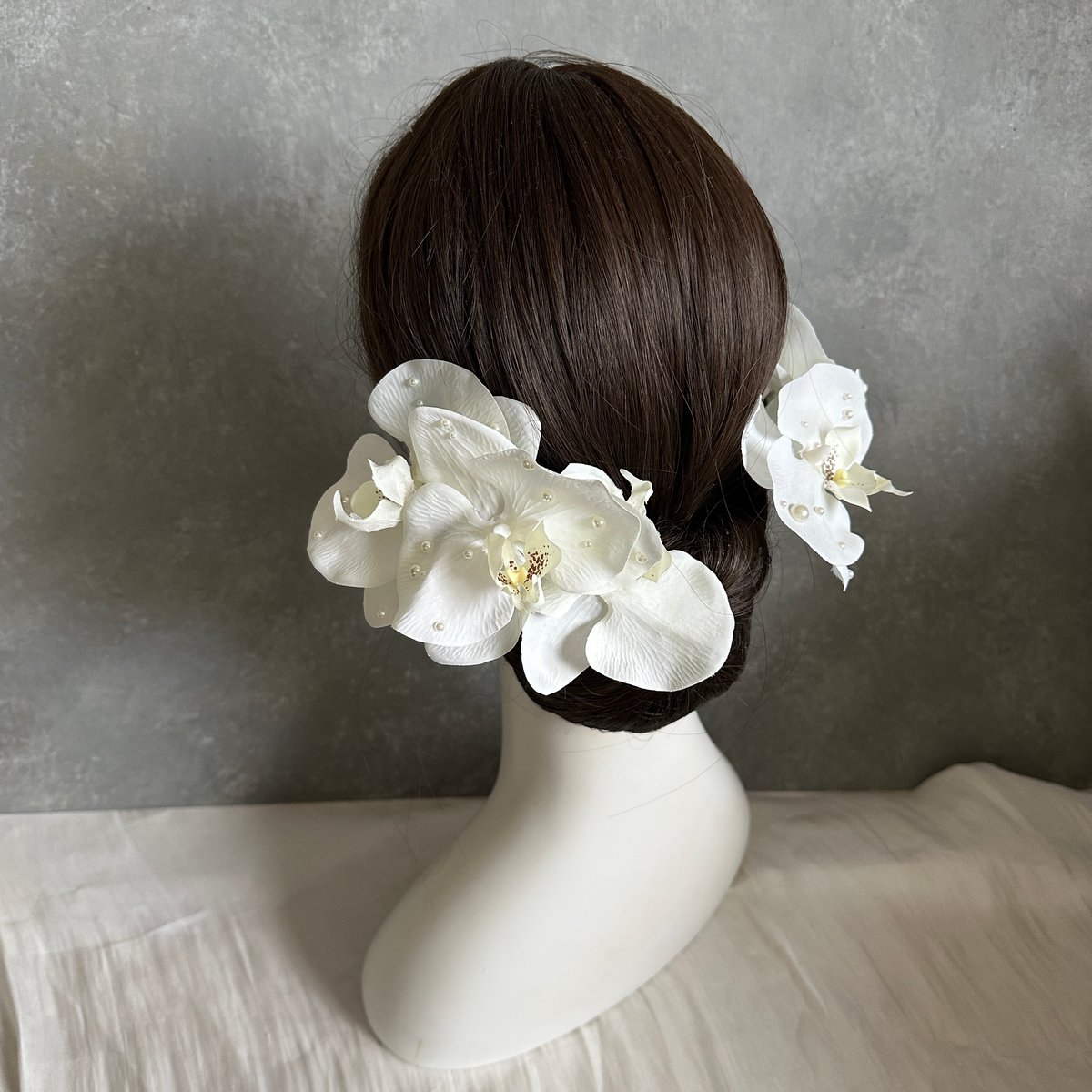 ハンドメイド あみぐるみ 胡蝶蘭　白 編み花 胡蝶蘭 鉢植え 編みぐるみ 枯れない花 ギフト (受注制作