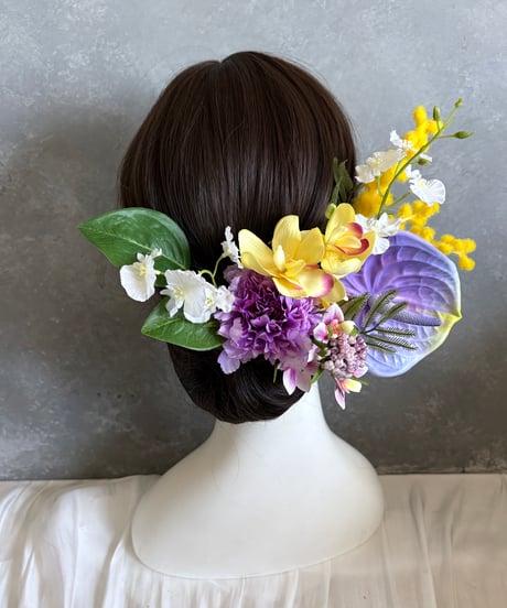 【即納　1週間程】生花風髪飾り G