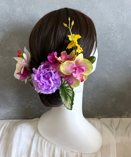 【即納　1週間程】生花風髪飾り C