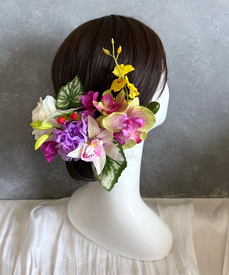 【即納　1週間程】生花風髪飾り C