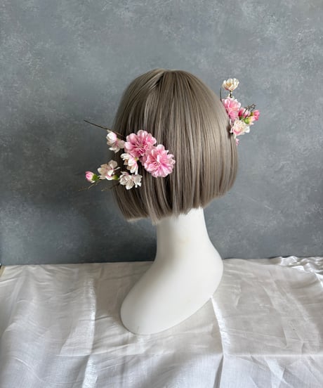 【即納　1週間程】生花風髪飾り A