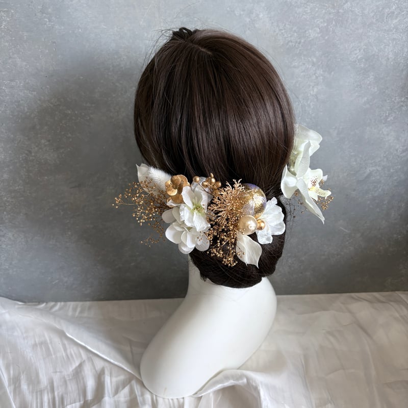 人気No.1】胡蝶蘭髪飾りセットGLD 和/洋 金箔水引セット【1週間