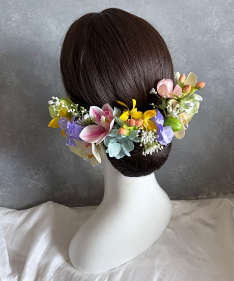 【即納　1週間程】生花風髪飾り M