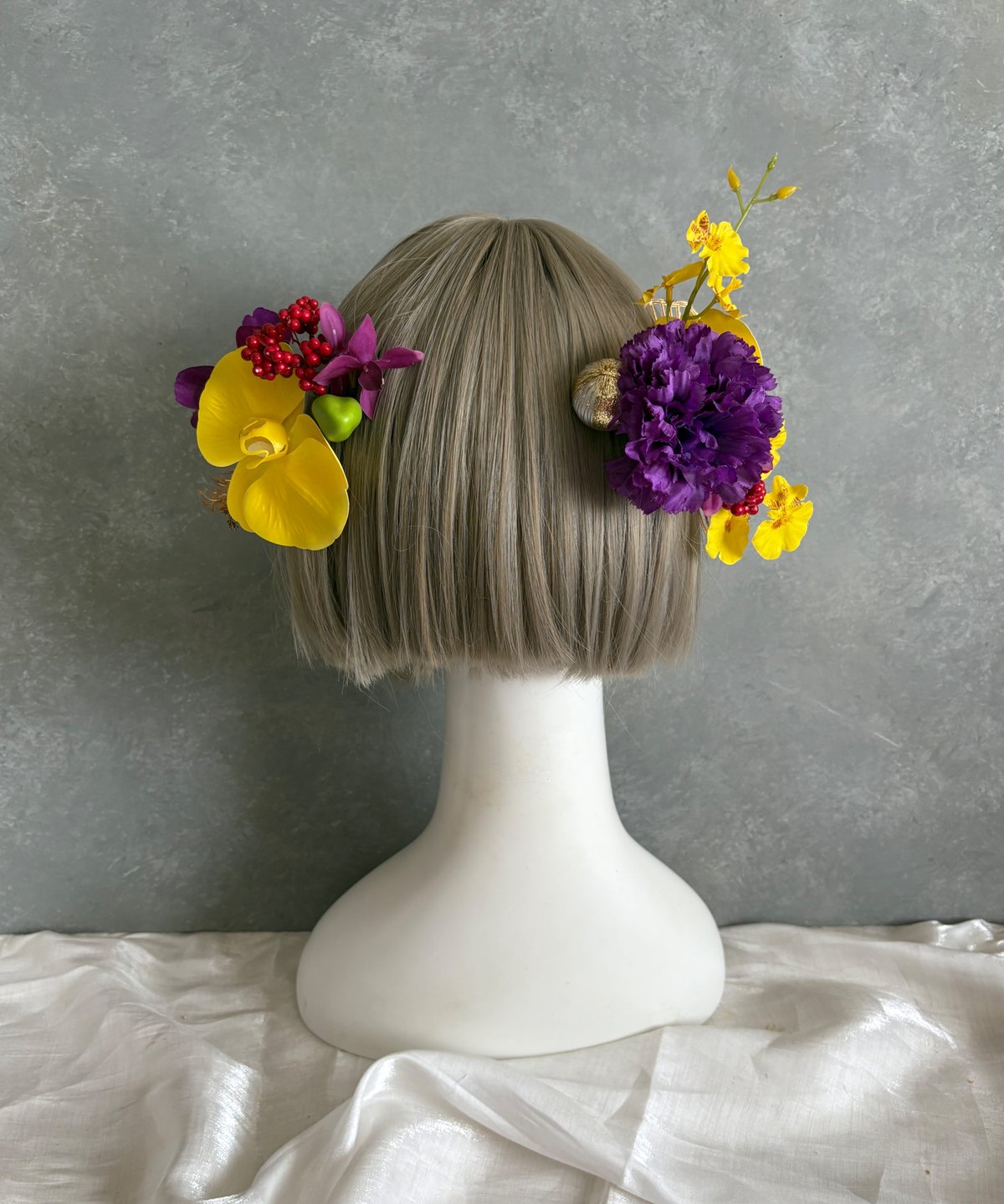 即納 1週間程】生花風髪飾り W | Aivy design