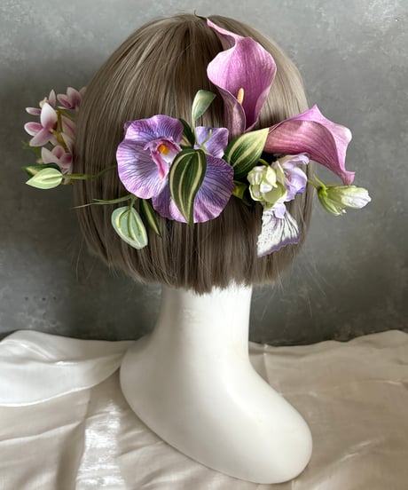【即納　1週間程】生花風髪飾り R