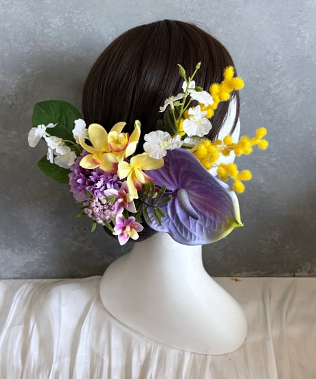 【即納　1週間程】生花風髪飾り G