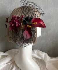【即納　1週間程】生花風髪飾り Q チュール、水引セット