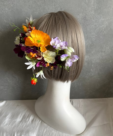 【即納　1週間程】生花風ヘッドドレス For adult/kids