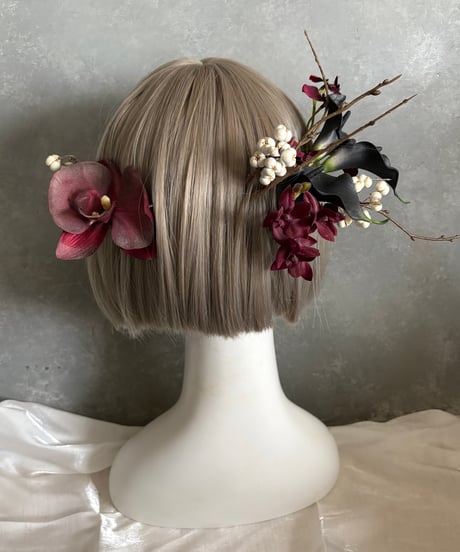 【即納　1週間程】生花風髪飾り U