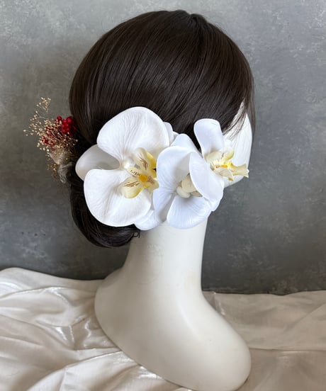 【即納　1週間程】生花風髪飾り h