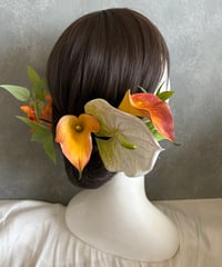【即納　1週間程】生花風髪飾り F