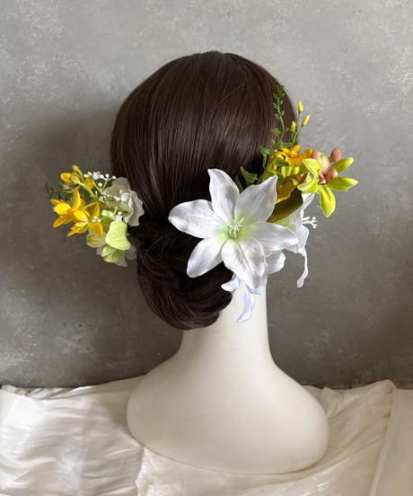 【即納　1週間程】生花風髪飾り L