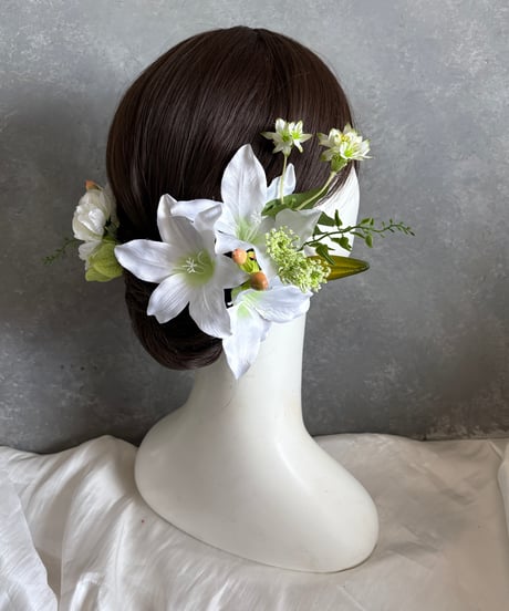 【即納　1週間程】生花風髪飾り N