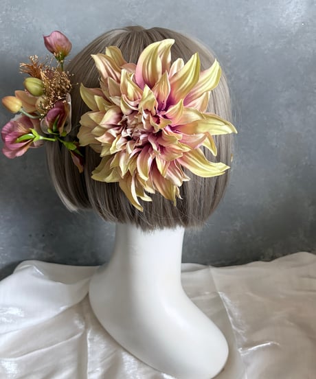 【即納　1週間程】生花風髪飾り X