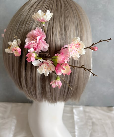 【即納　1週間程】生花風髪飾り A