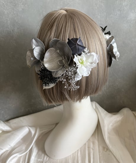 【即納　1週間程】生花風髪飾り O 水引セット