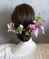 【即納　1週間程】生花風髪飾り E