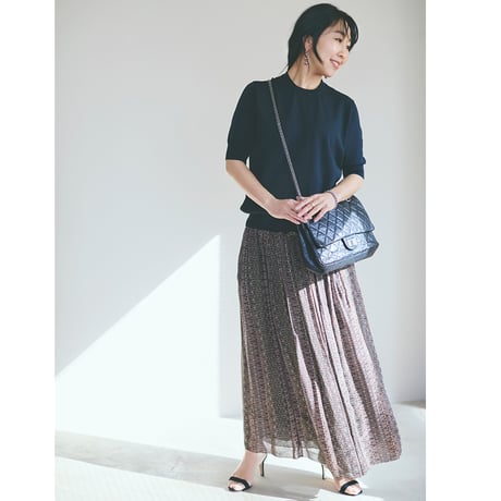【ミモレ別注】スローン 半袖黒ニット【数量限定】