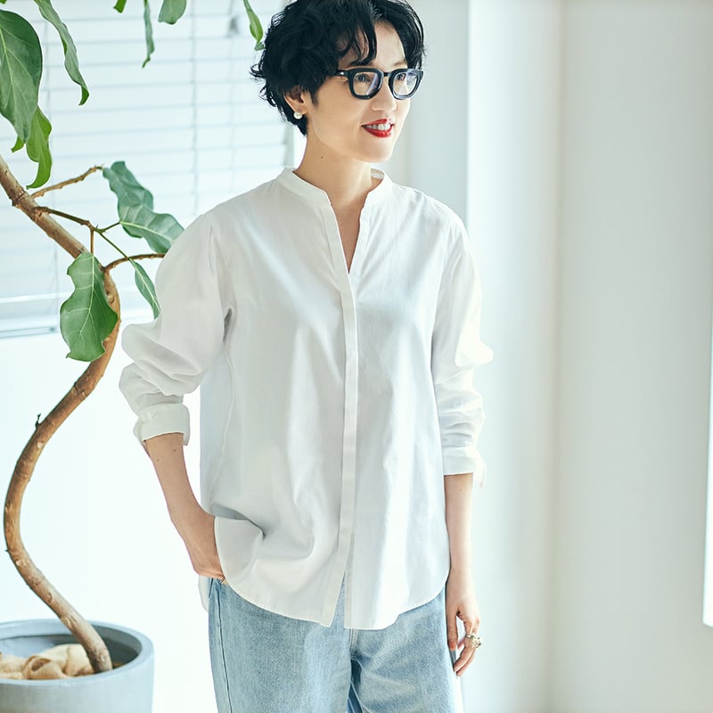 昼田祥子　mi-molletコラボ　23区　白シャツ 昼田祥子さんコラボ・23区デザインシャツ | mi-mollet STORE