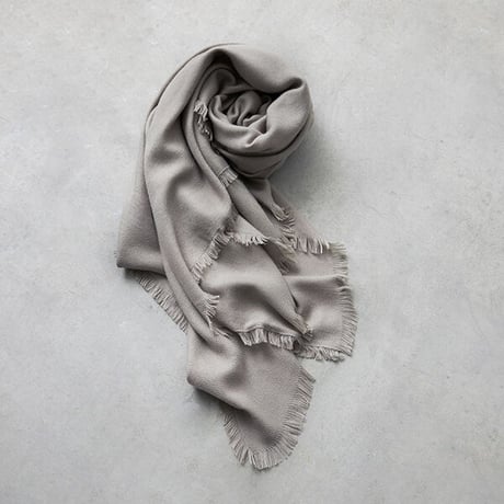 ＜追加受注 9/5(月) 15:00～＞アソースメレ×ミモレ　カシミアシルク混の別注グレージュストール【期間限定】