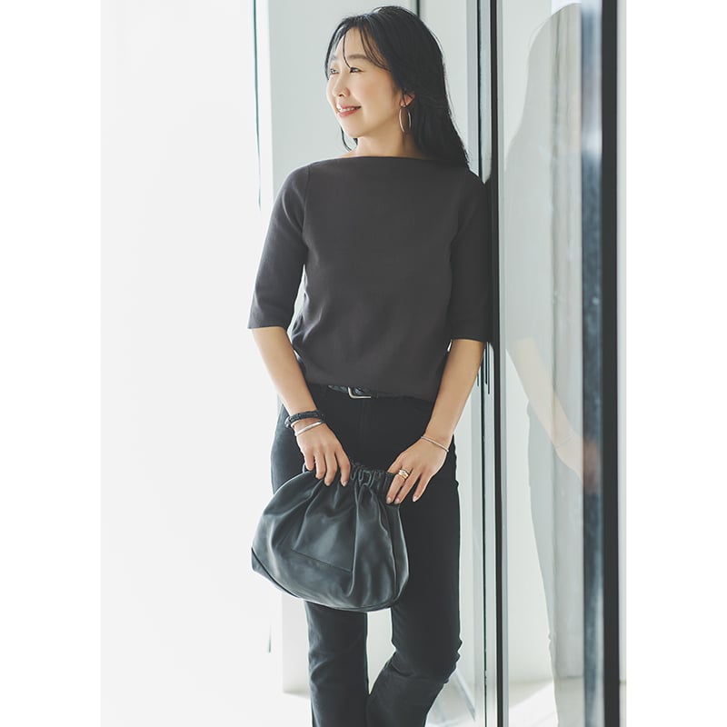 mi-mollet × Demi-Luxe BEAMS シンプルボートネックニット.M mi-mollet × Demi-Luxe BEAMS シンプルボートネックニット.M