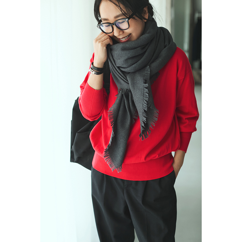 定価5万円　Miccar シルクウールジレ ミモレ別注】アソースメレのカシミヤシルク混ストール