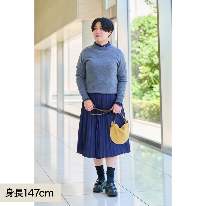 スローン×ミモレ別注】ダブルフェイスニット グレー【数量限定】 | mi